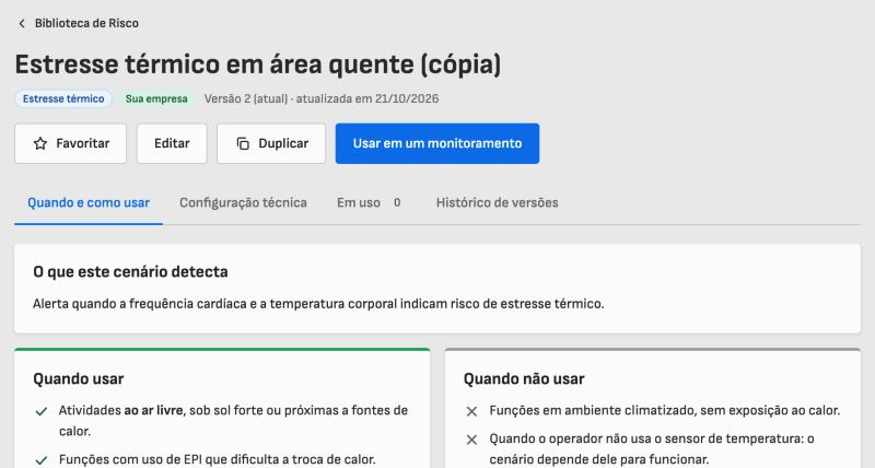 Cenário com a versão 2 como versão atual