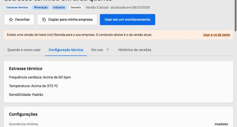Aba Configuração técnica